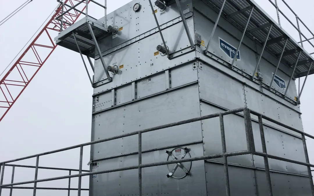 Setting evaporative condensing unit on the roof